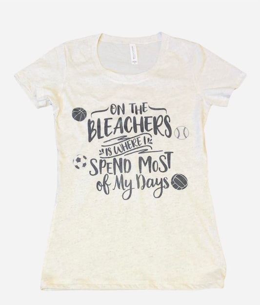 On the bleachers is where I spend most of my days ~ Custom Sports Balls Plain Vintage Design Unisex T-Shirt - Liv's Boutique