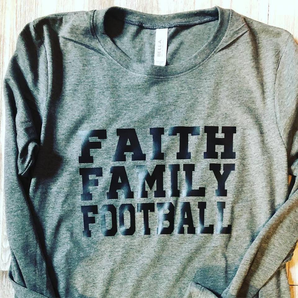 Faith Family Football Sweatshirt - Liv's Boutique