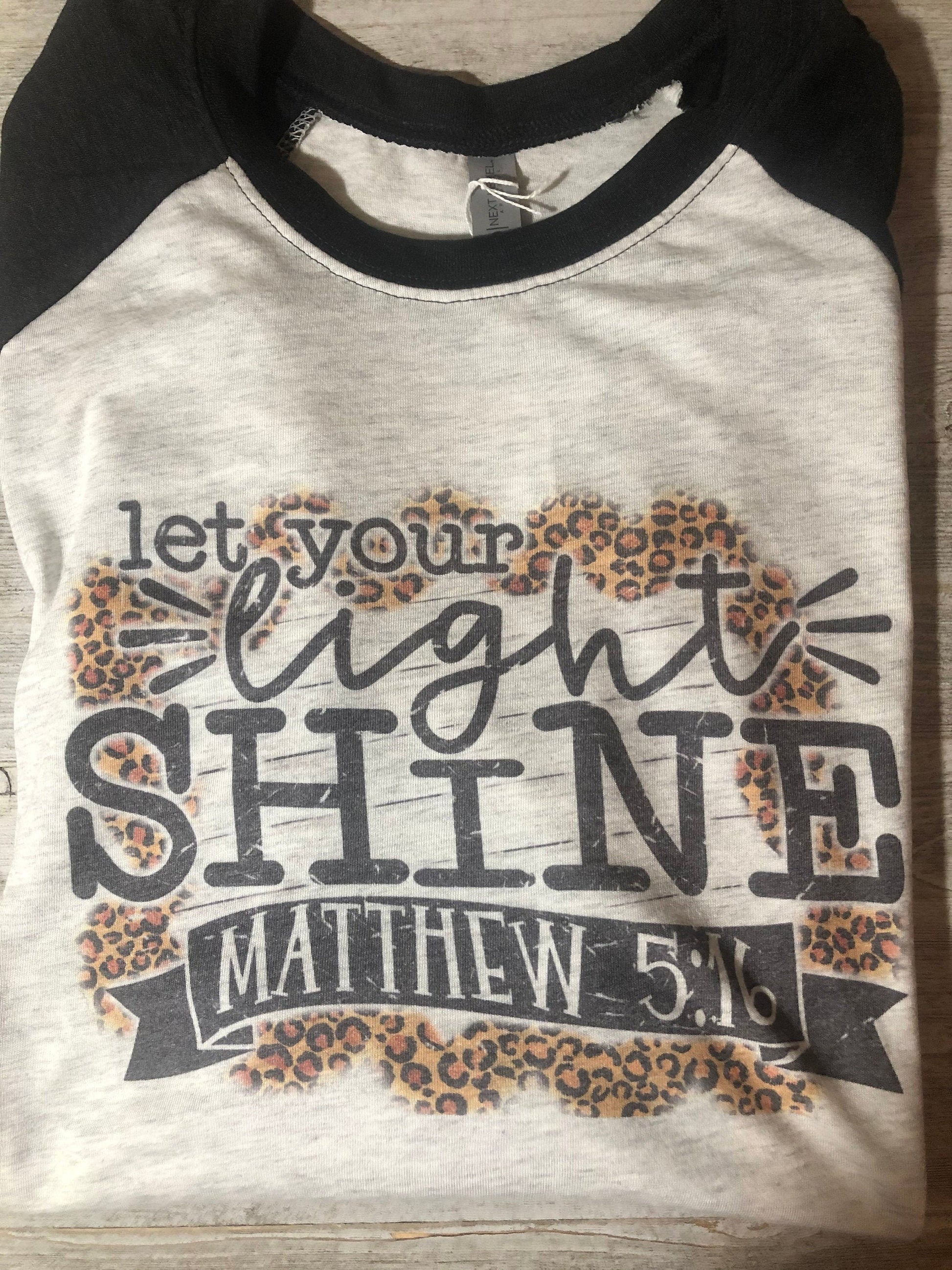 Let your light shine, Leopard Print Christian,  Leopard Print Women's Shirts, Religious Shirt, Christian Gift for a Friend, Matthew 5 16 - Liv's Boutique