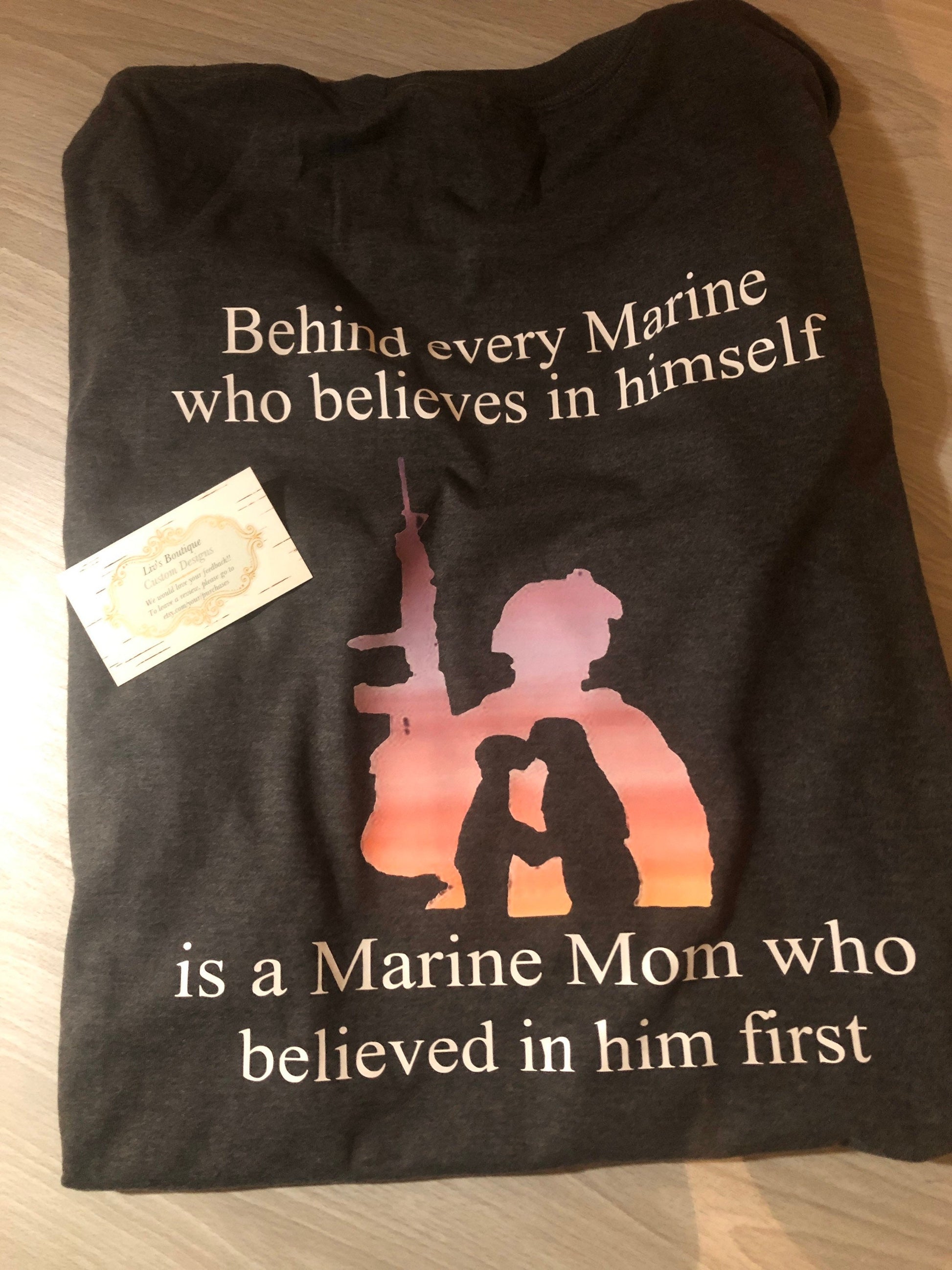 Marine Mom Shirt, Proud Marine Mom, Military Shirt, Marine Parents, Deployment Shirts, Love My Marine Shirt, Behind Every Marine is a mom - Liv's Boutique