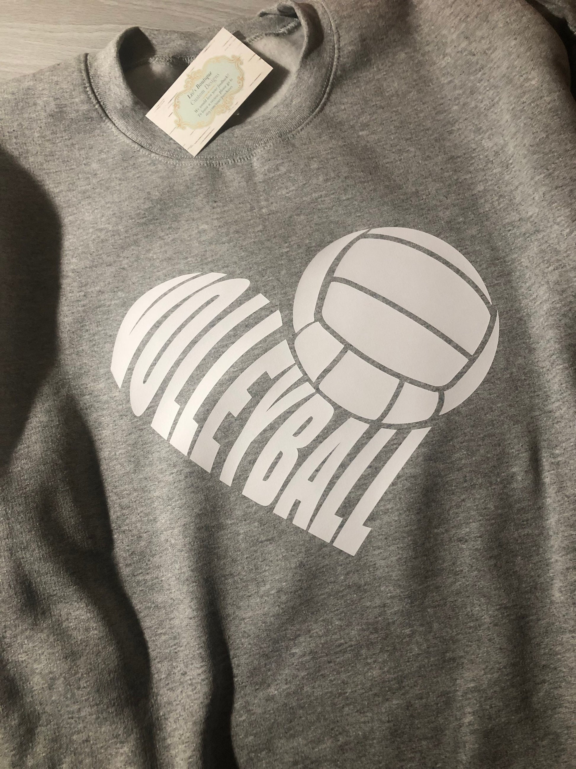 Volleyball Mom Heart Crewneck Sweatshirt - Liv's Boutique