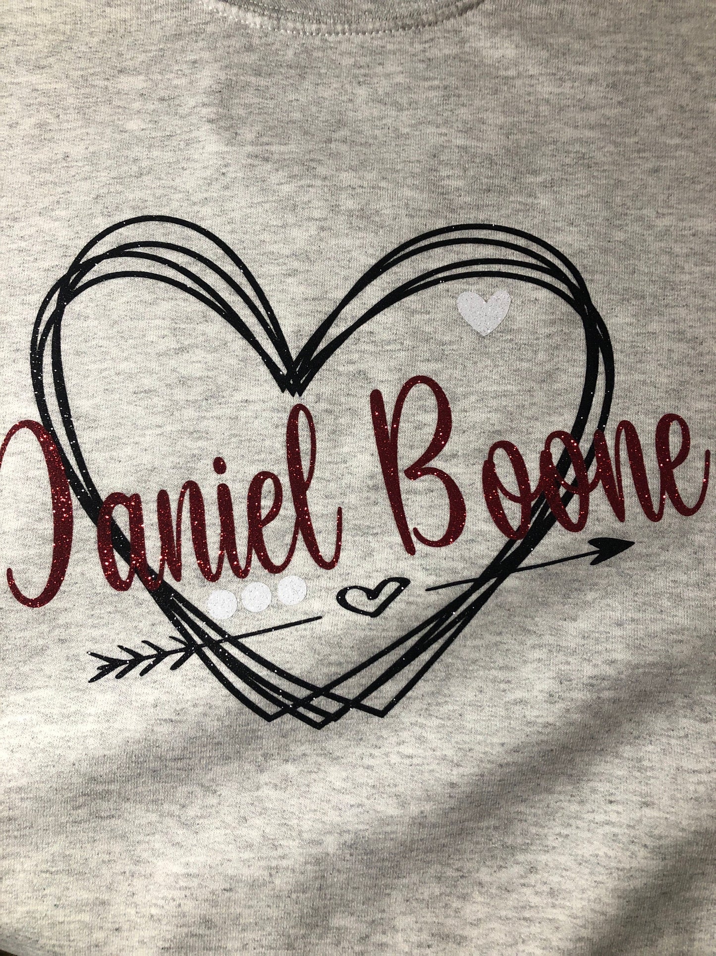 Personalized School Pride Spirit Sweatshirt, Teacher Shirt, Sports Mom, College Sweatshirt, Custom Glitter Heart School Shirt, Sports Team - Liv's Boutique