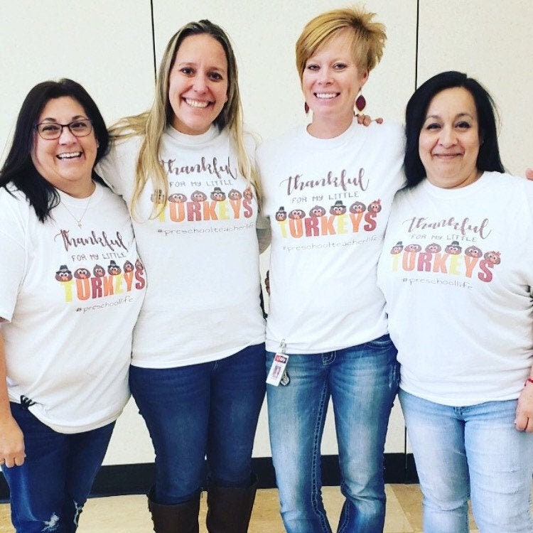 Teacher Thanksgiving Shirt ~ Thankful for my little turkeys - Liv's Boutique