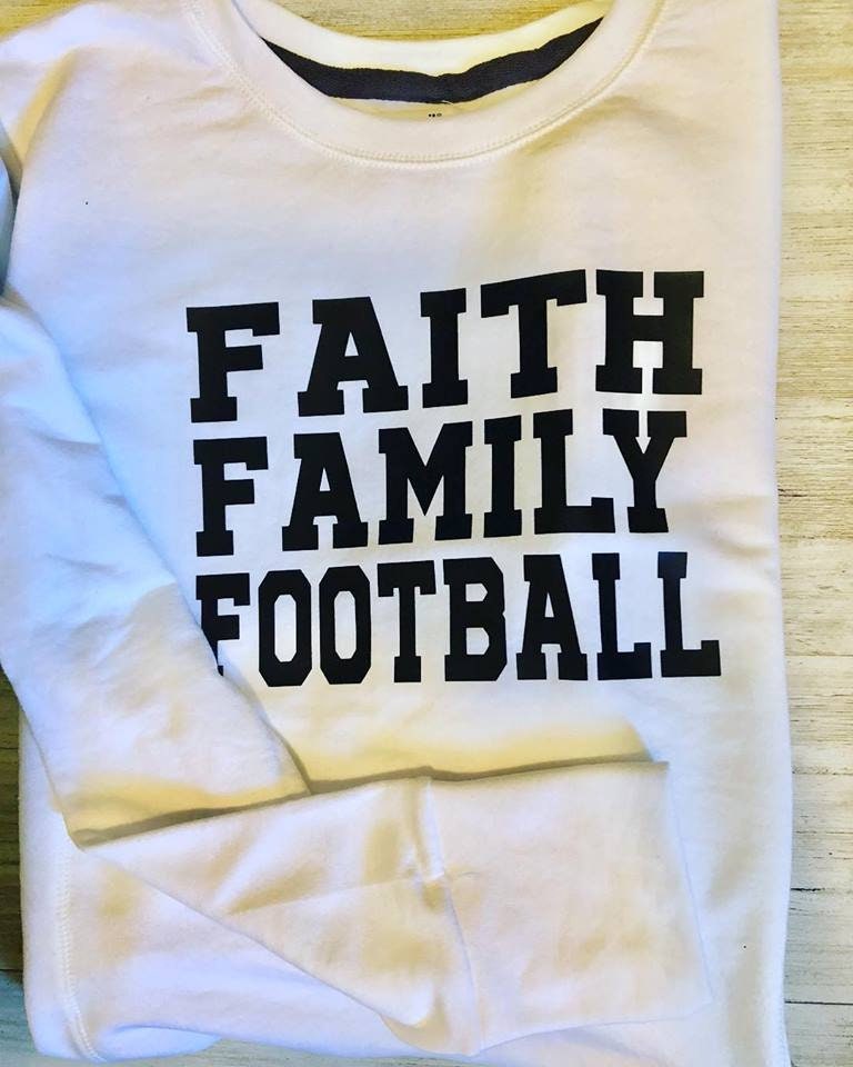 Faith Family Football Sweatshirt - Liv's Boutique