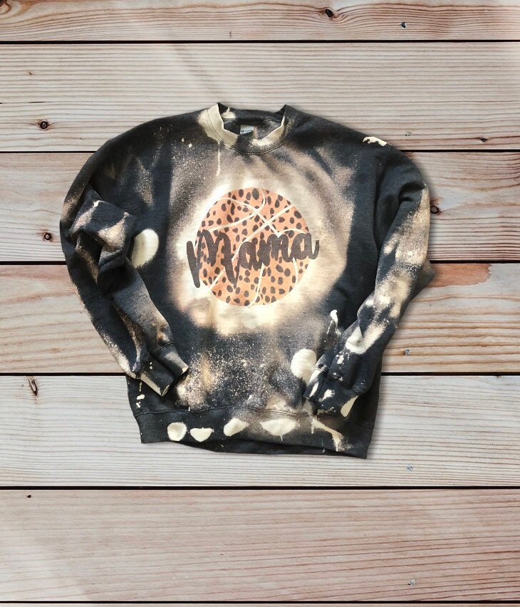 Basketball Mama Bleached Leopard Crewneck Sweatshirt