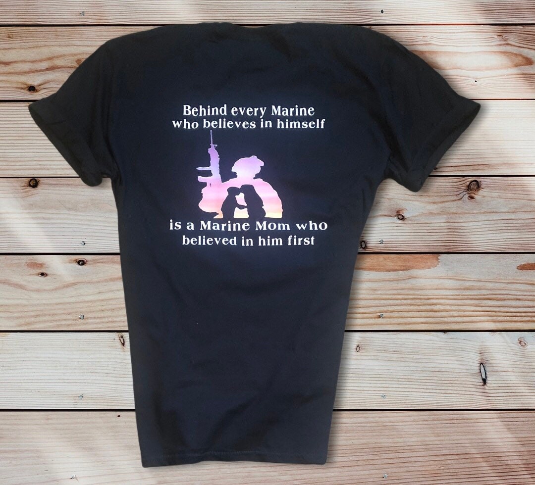 Marine Mom Shirt, Proud Marine Mom, Military Shirt, Marine Parents, Deployment Shirts, Love My Marine Shirt, Behind Every Marine is a mom - Liv's Boutique