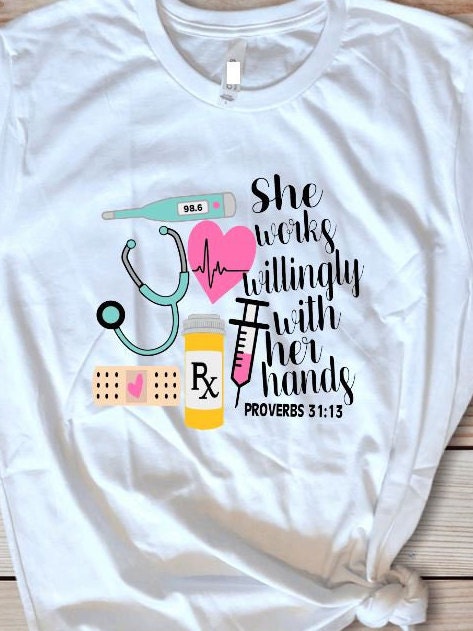 She Works Willing With Her Hands ~ Nurse Sweatshirt - Liv's Boutique