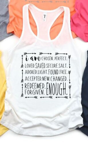 I Am Enough Shirt, Christian Crewneck, Inspirational shirt for Her, I Am Who you Say I am, Easter Faith Shirt, Religious Gift for her - Liv's Boutique