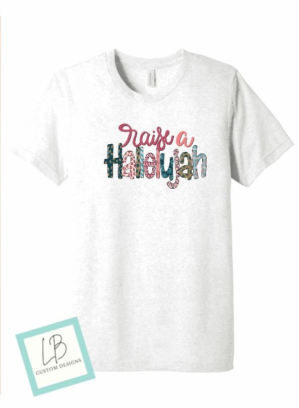 Raise a hallelujah Shirt, Ladies Religious Shirts, Christian Shirts for Women, Concert Tees Vintage - Liv's Boutique