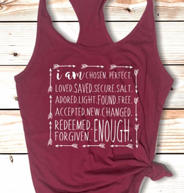 I Am Enough Shirt, Christian Crewneck, Inspirational shirt for Her, I Am Who you Say I am, Easter Faith Shirt, Religious Gift for her - Liv's Boutique