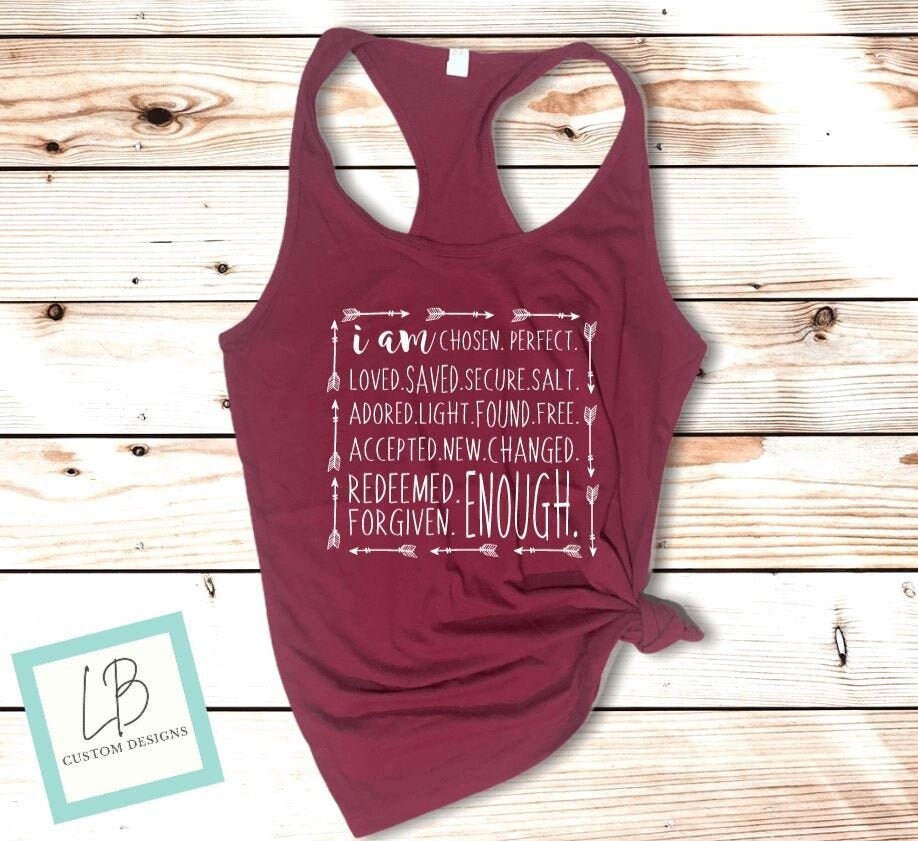 I Am Enough Shirt, Christian Crewneck, Inspirational shirt for Her, I Am Who you Say I am, Easter Faith Shirt, Religious Gift for her - Liv's Boutique