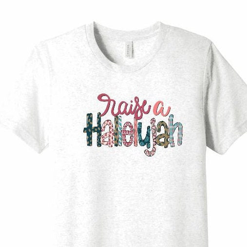 Raise a hallelujah Shirt, Ladies Religious Shirts, Christian Shirts for Women, Concert Tees Vintage - Liv's Boutique