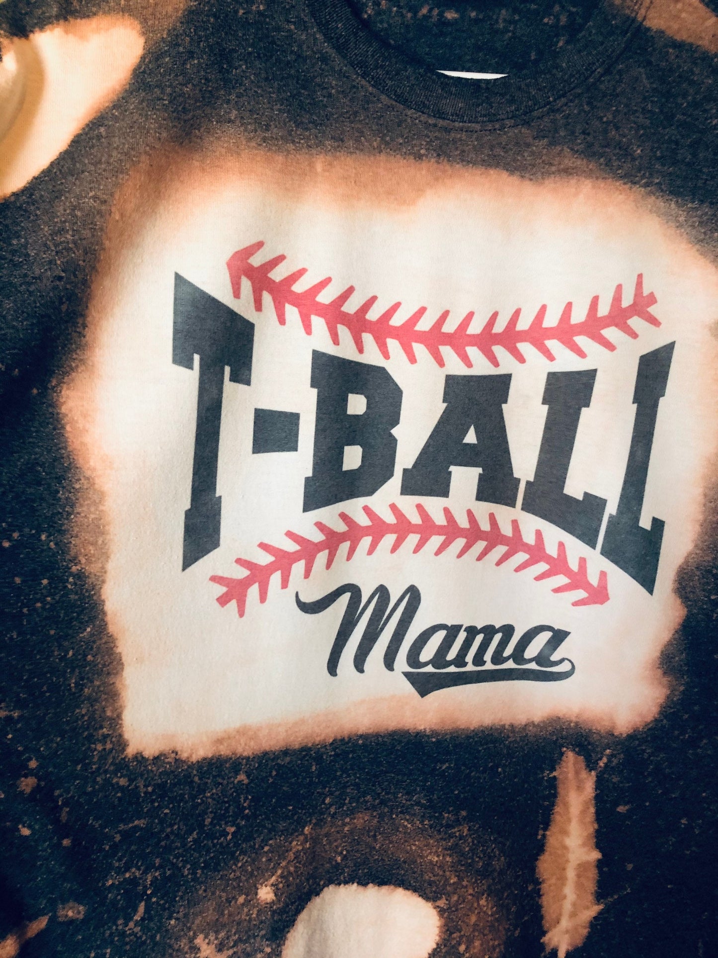 T-Ball Mom Shirt Bleached - Liv's Boutique