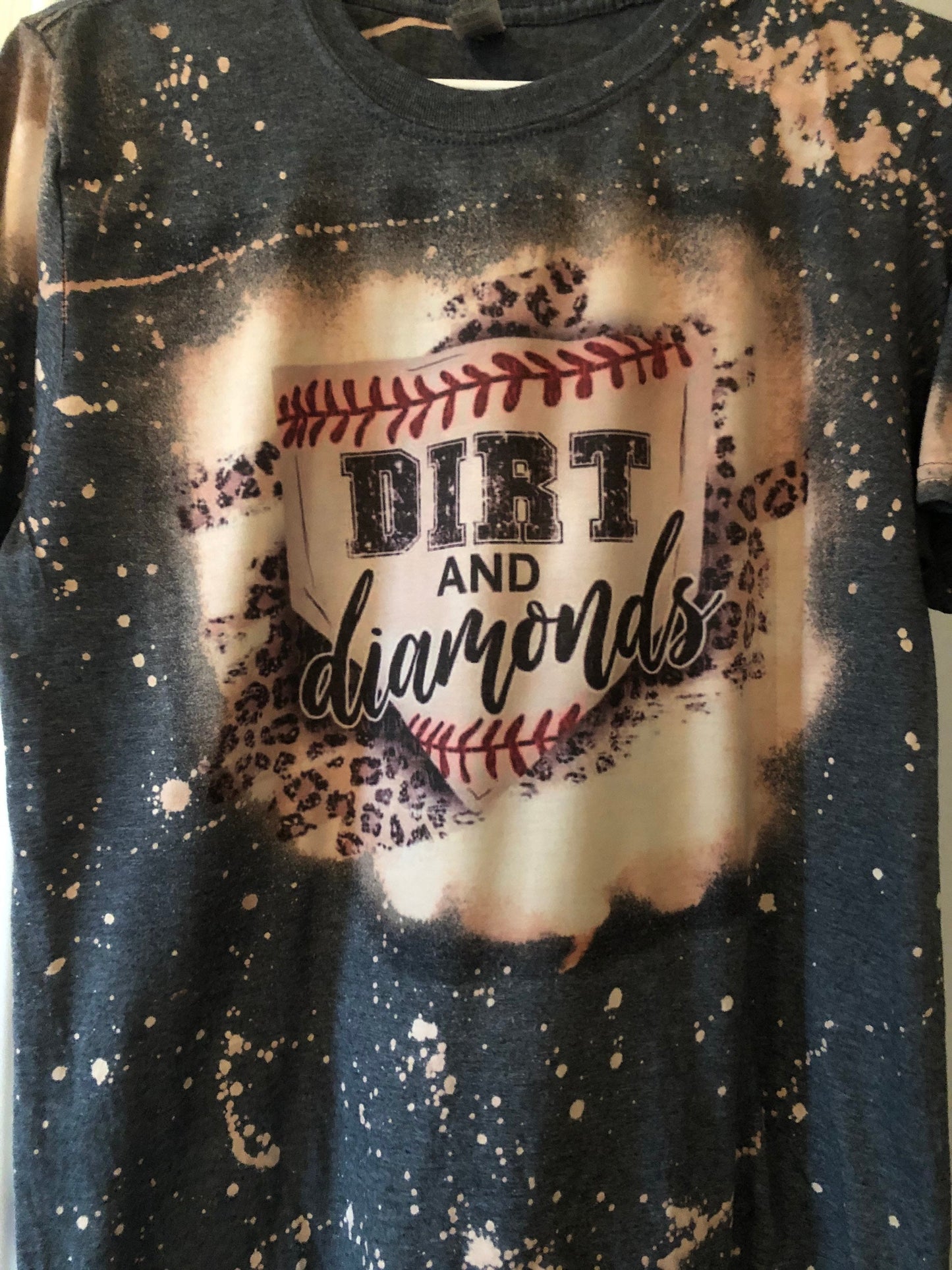 Baseball Mom Dirt and Diamonds Bleached Shirt - Liv's Boutique