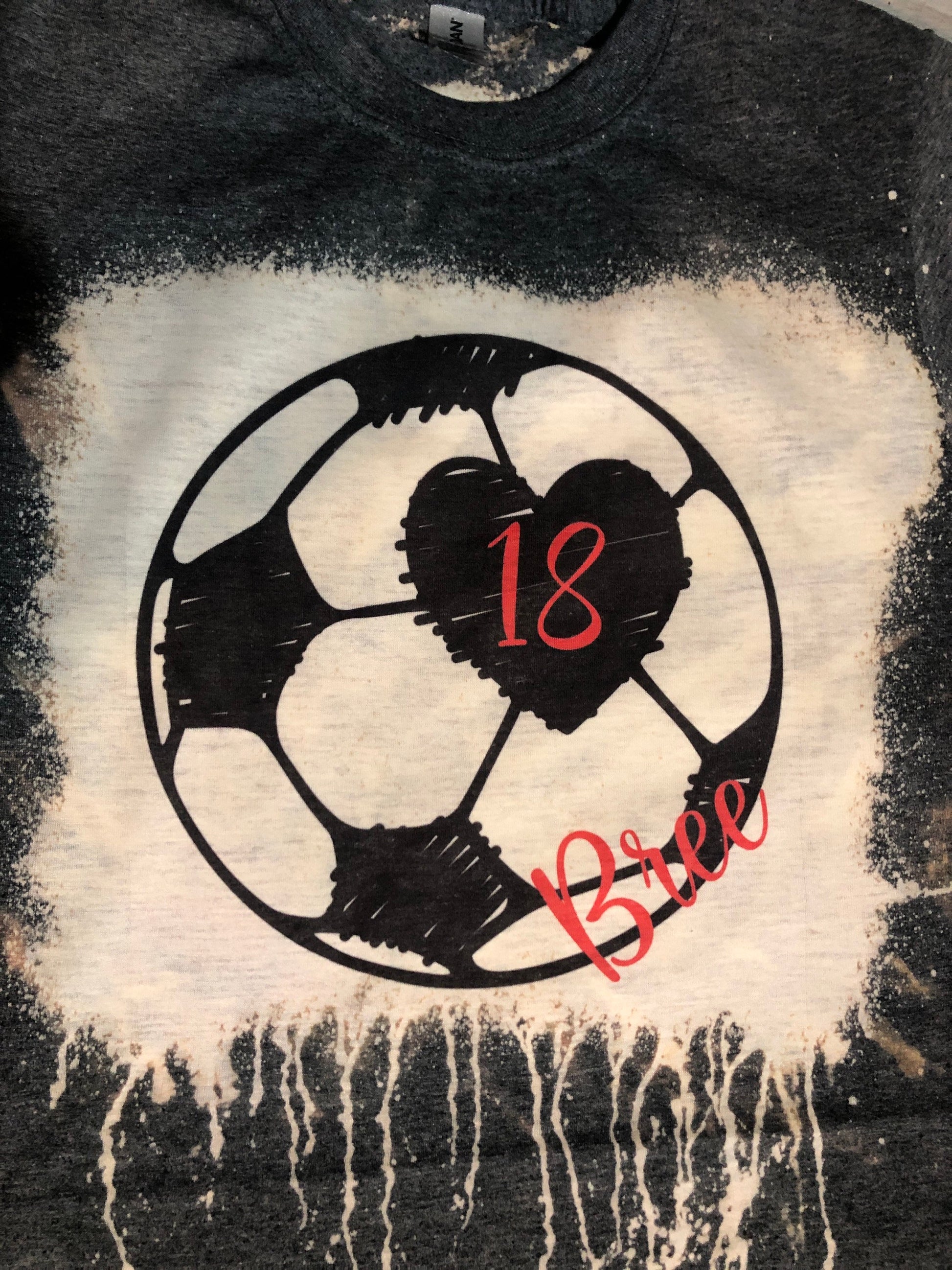 Soccer Shirt Bleached ~ Custom Name and Number - Liv's Boutique