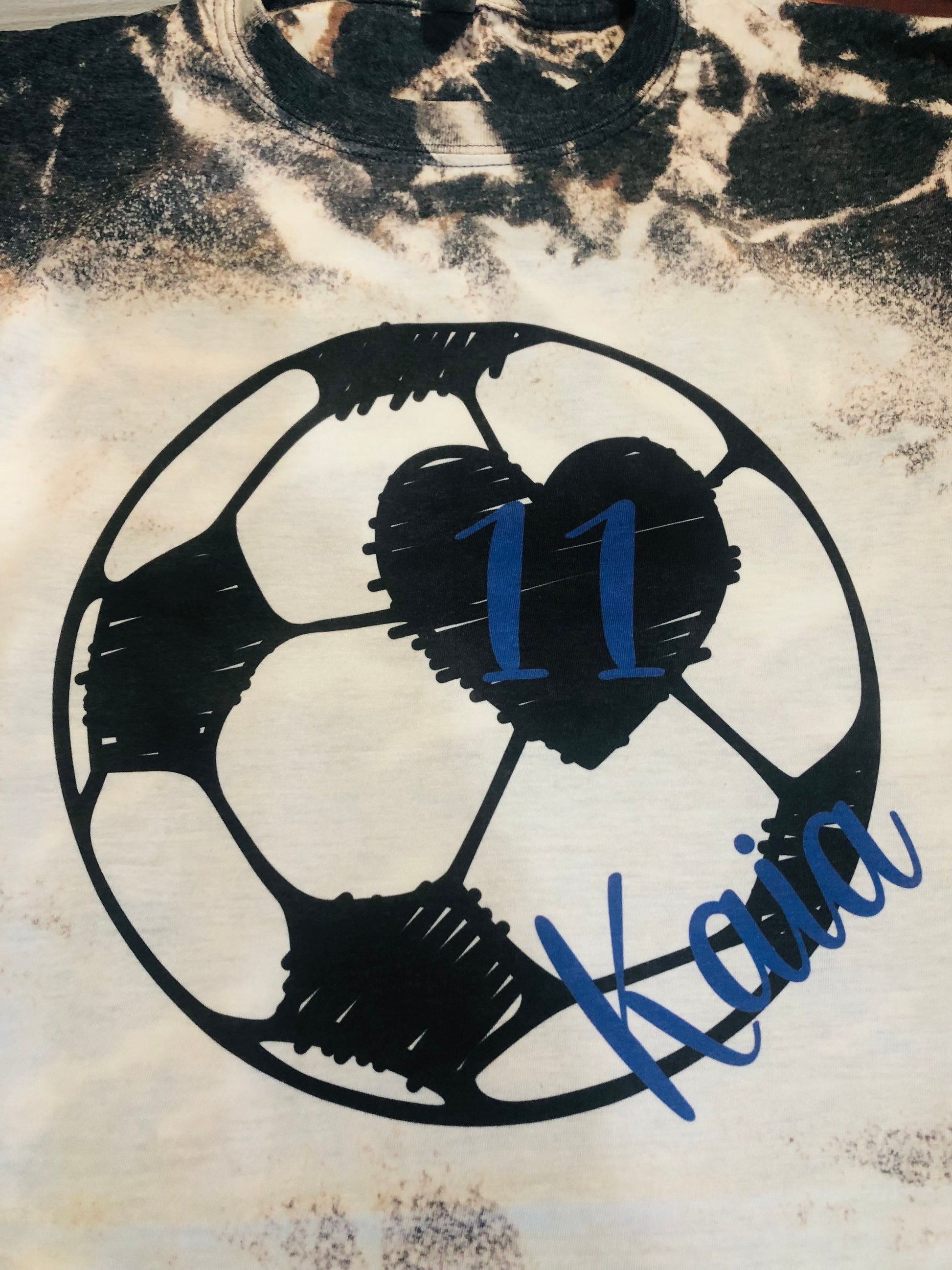 Soccer Shirt Bleached ~ Custom Name and Number - Liv's Boutique