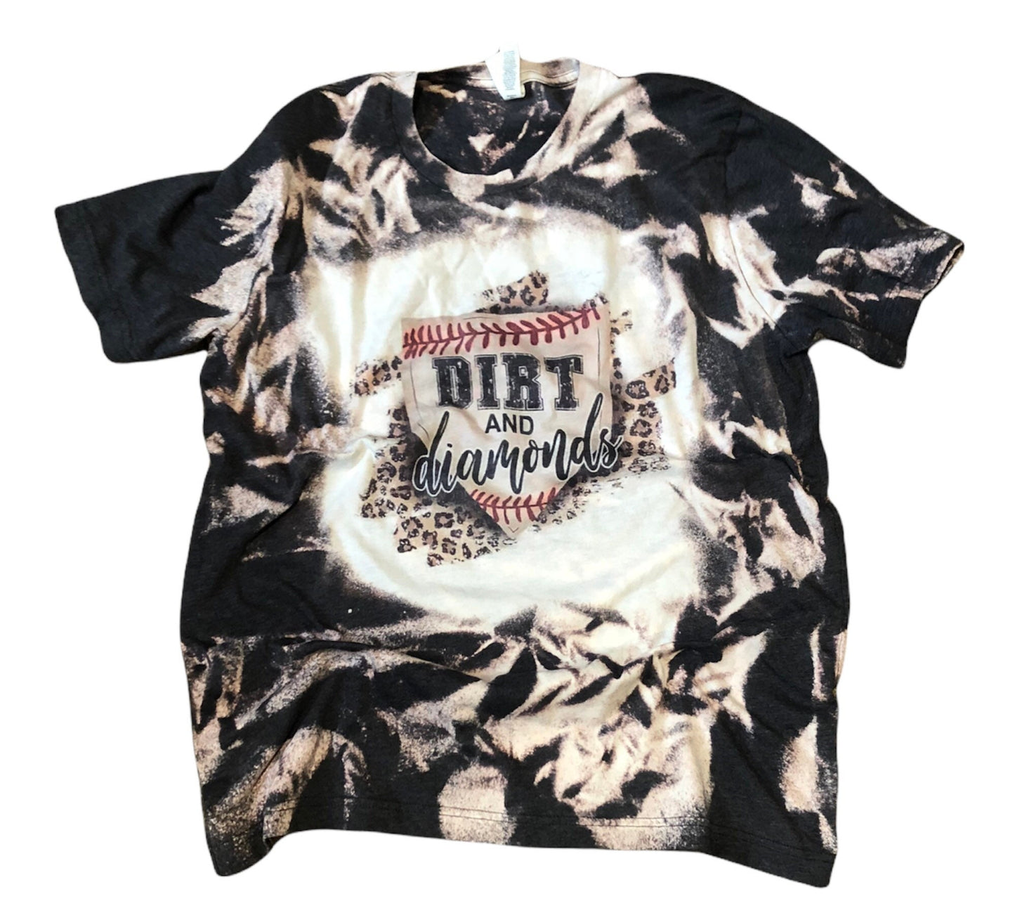 Baseball Mom Dirt and Diamonds Bleached Shirt - Liv's Boutique