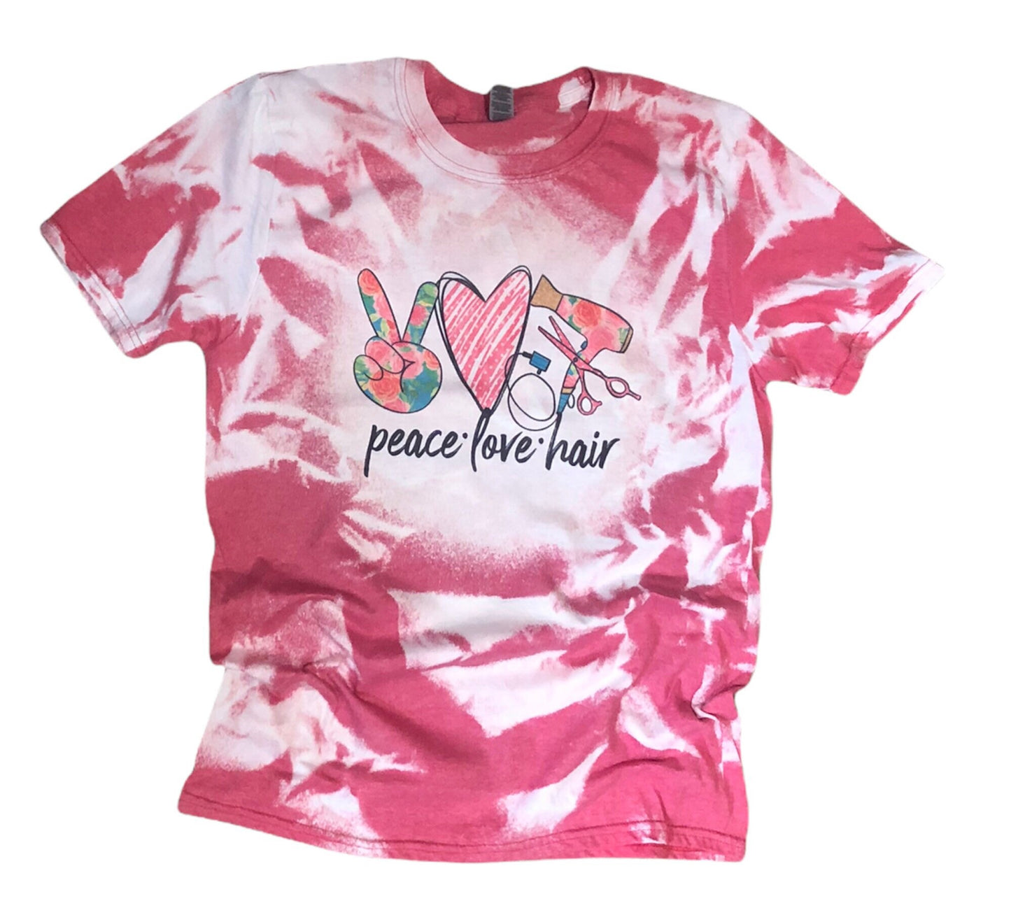 Peace Love Hairstylist Bleached Tee ~ Custom