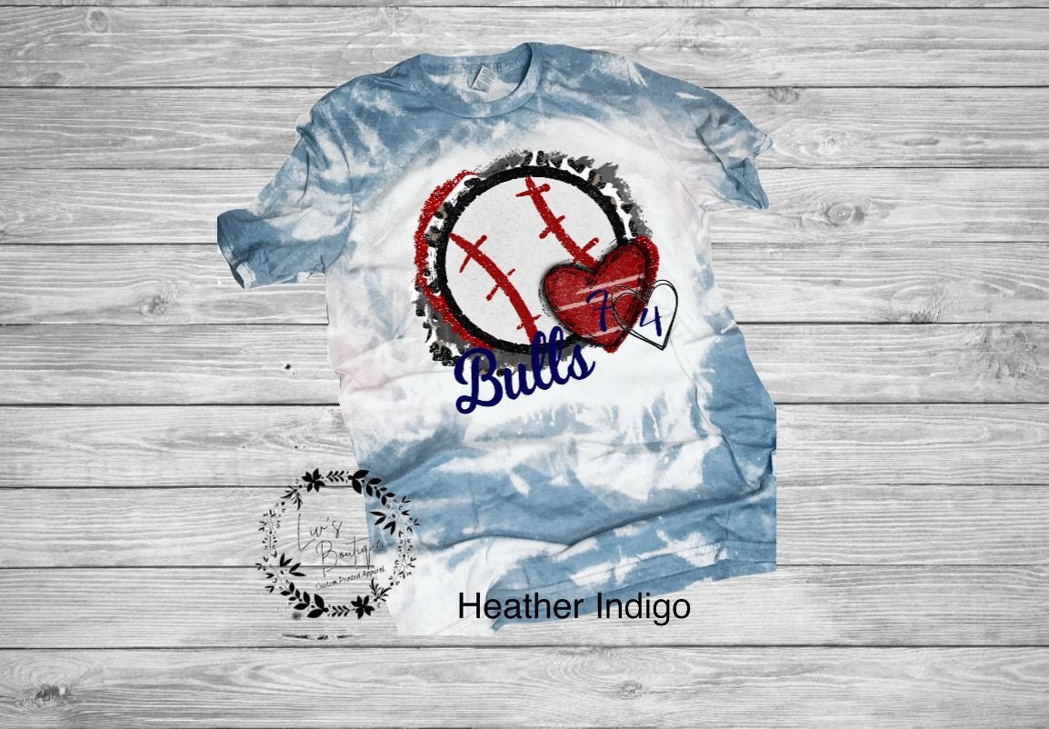 Baseball Mom Shirt Bleached (Custom Team Name & Number) - Liv's Boutique