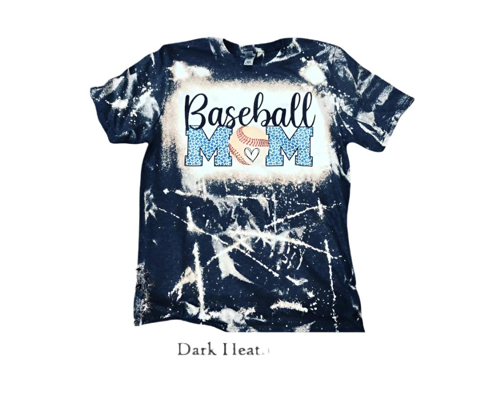 Customized Bleached Baseball Mom Tee