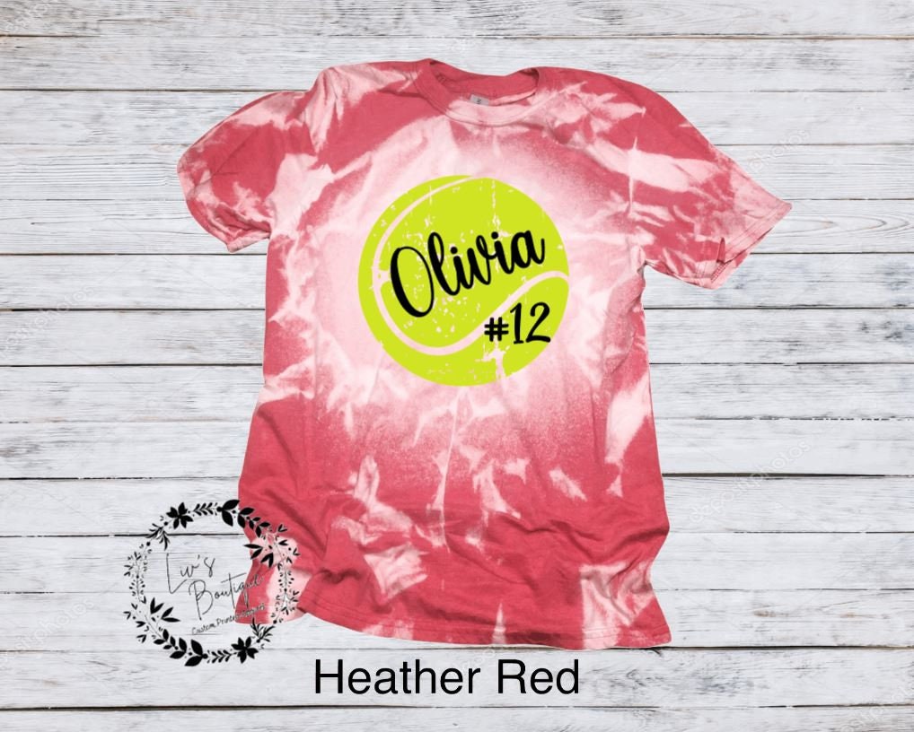 Tennis Shirt Bleached Customized with Player Name and Number - Liv's Boutique