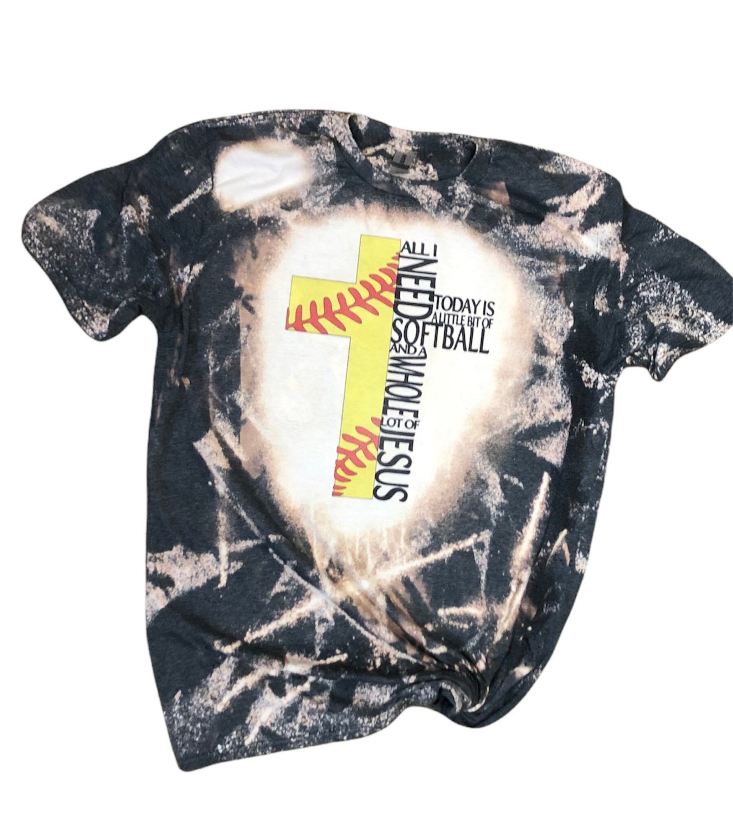 Softball Cross Shirt Bleached, Softball and Jesus Tee