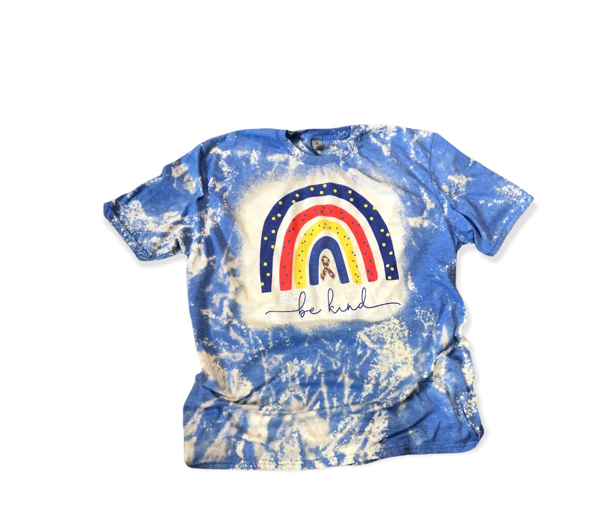 Autism Rainbow Bleached Tee - Liv's Boutique