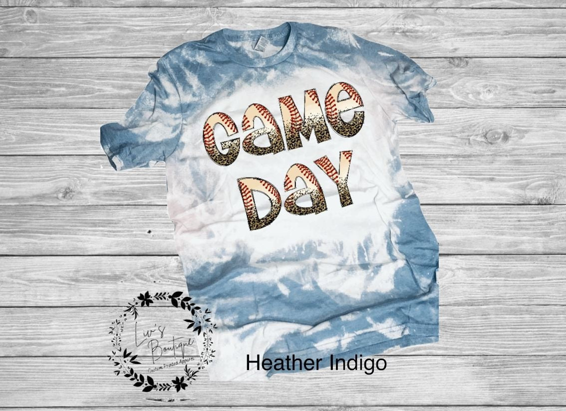 Baseball Game Day Bleached Shirt