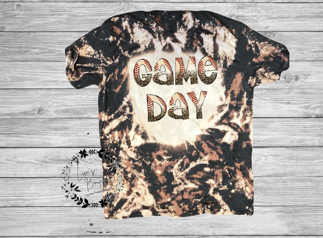 Baseball Game Day Bleached Shirt