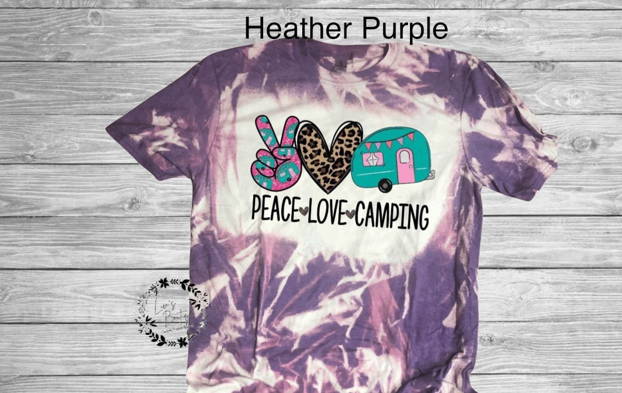 Peace Love Camping Bleached Tee - Liv's Boutique