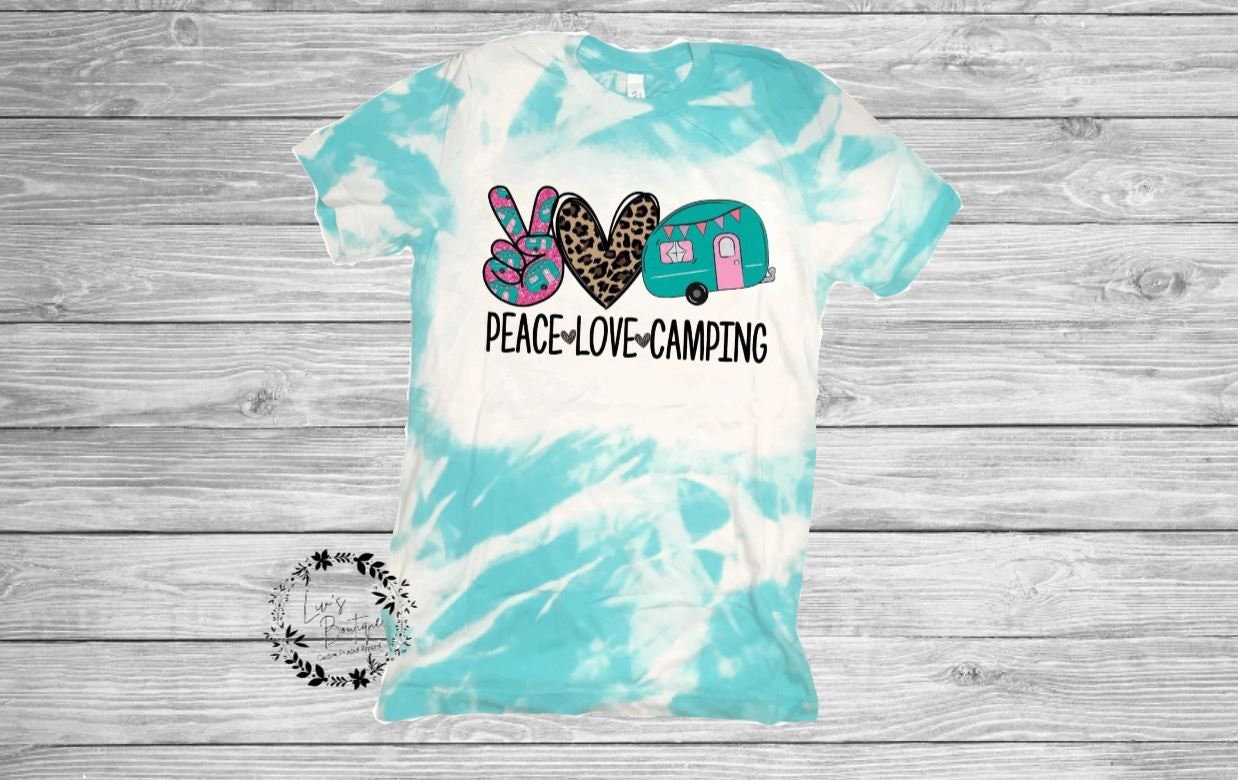 Peace Love Camping Bleached Tee - Liv's Boutique