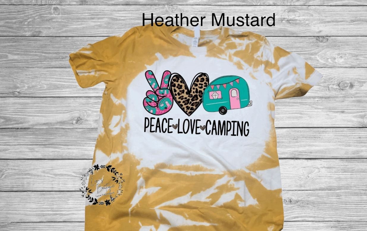 Peace Love Camping Bleached Tee - Liv's Boutique