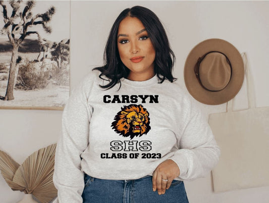 School Mascot Graduation Sweatshirt ~ Personalized