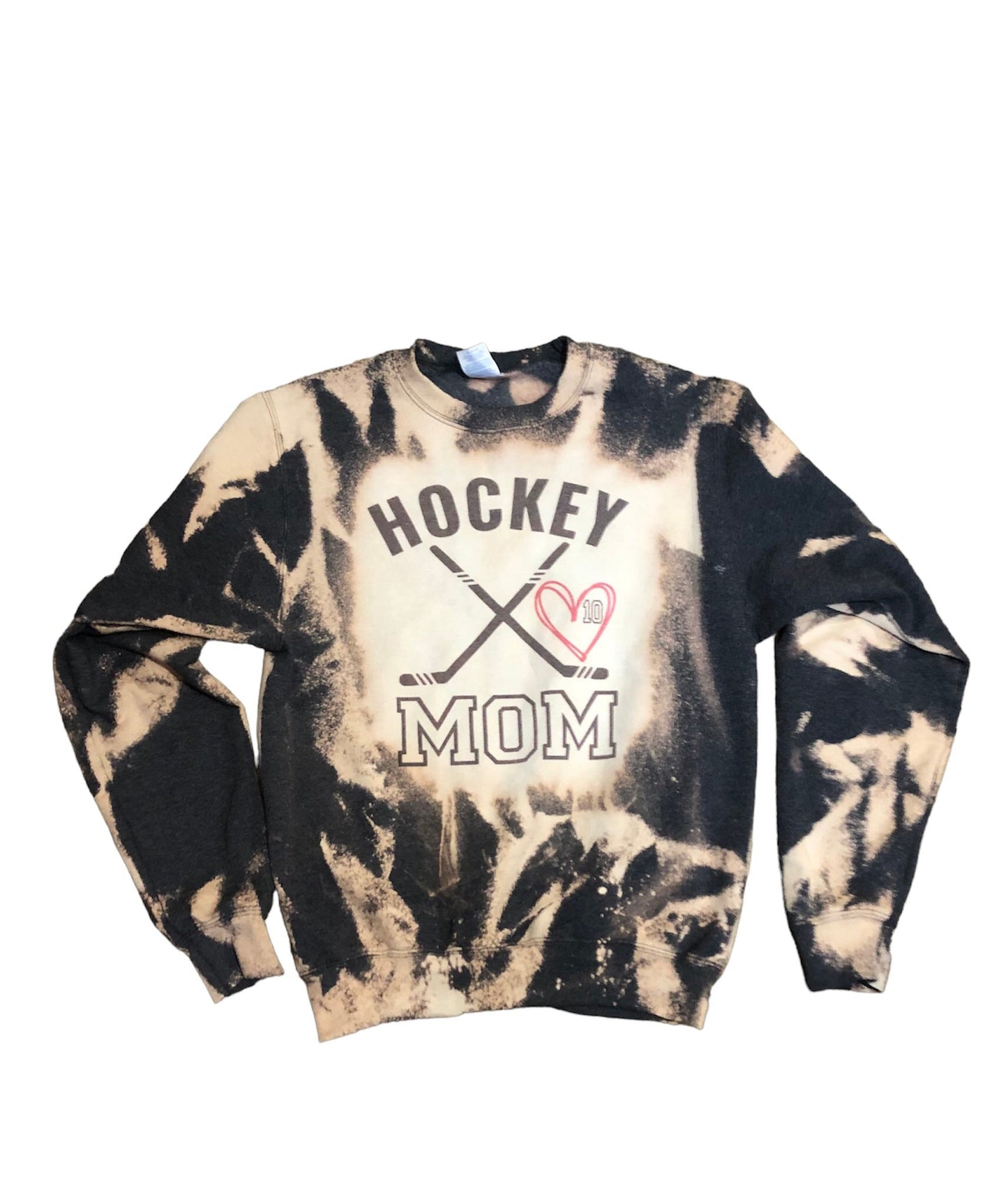 Hockey Mom Bleached Sweatshirt ~ Personalized - Liv's Boutique