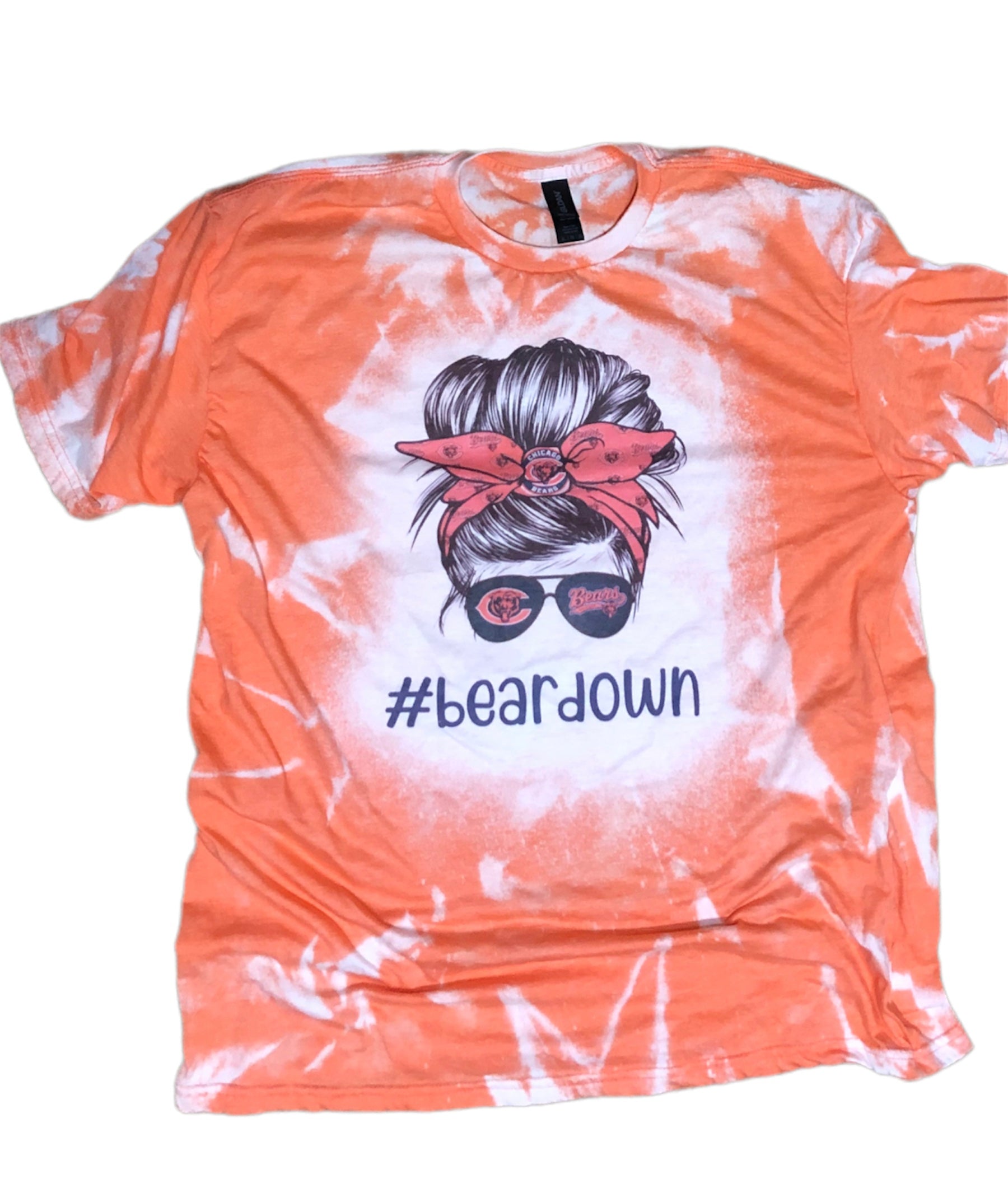 Bears Messy Bun Bleached Tee Bear Down