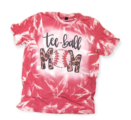 T-Ball Mom bleached shirt, T-Ball Mom Leopard,  Leopard T-Ball Mom Shirt, Custom Little league Shirts, Baseball Mom Shirts - Liv's Boutique