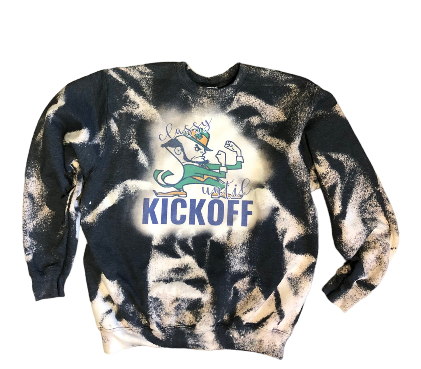 Classy until Kickoff Irish Bleached Sweatshirt