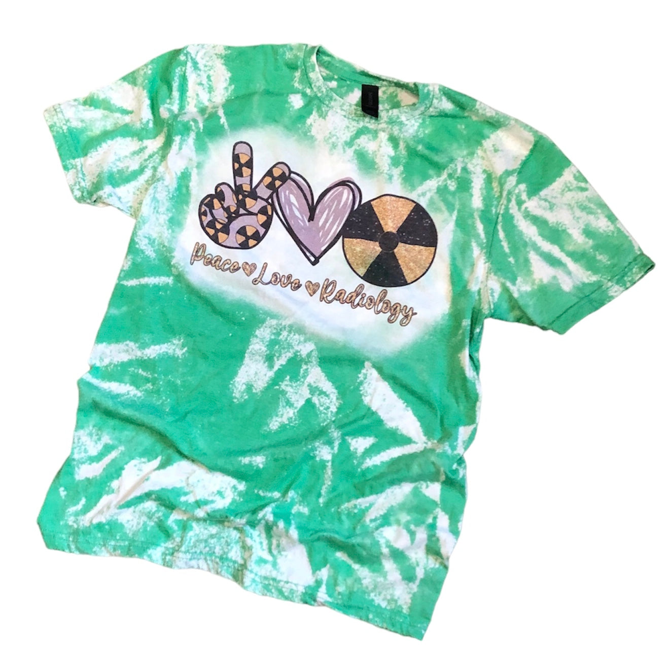 Peace Love Radiology Bleached Shirt,  Radiology Tech Gift - Liv's Boutique