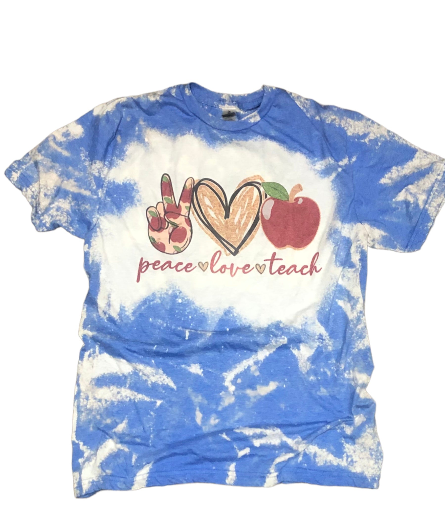 Peace Love Teach Shirt, Bleached Teacher Shirt, Back to school Teacher Gift, Bleached Tees, Teacher Shirts - Liv's Boutique