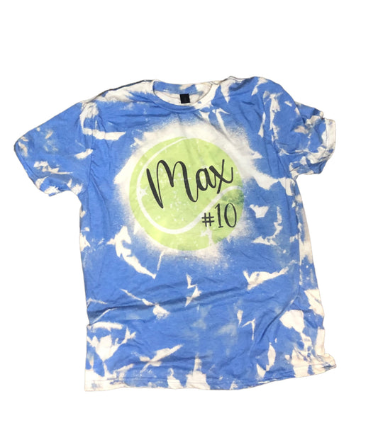 Tennis Shirt Bleached Customized with Player Name and Number - Liv's Boutique