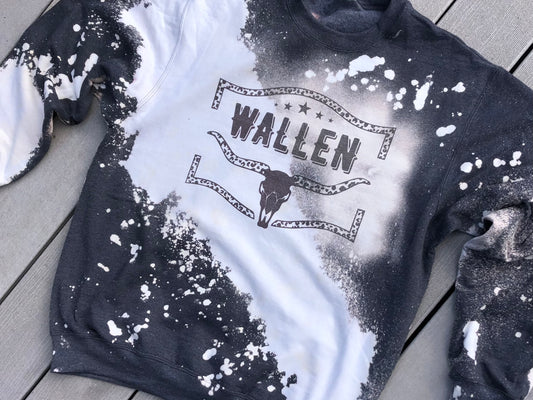 Morgan Wallen Skull Bleached Sweatshirt - Liv's Boutique