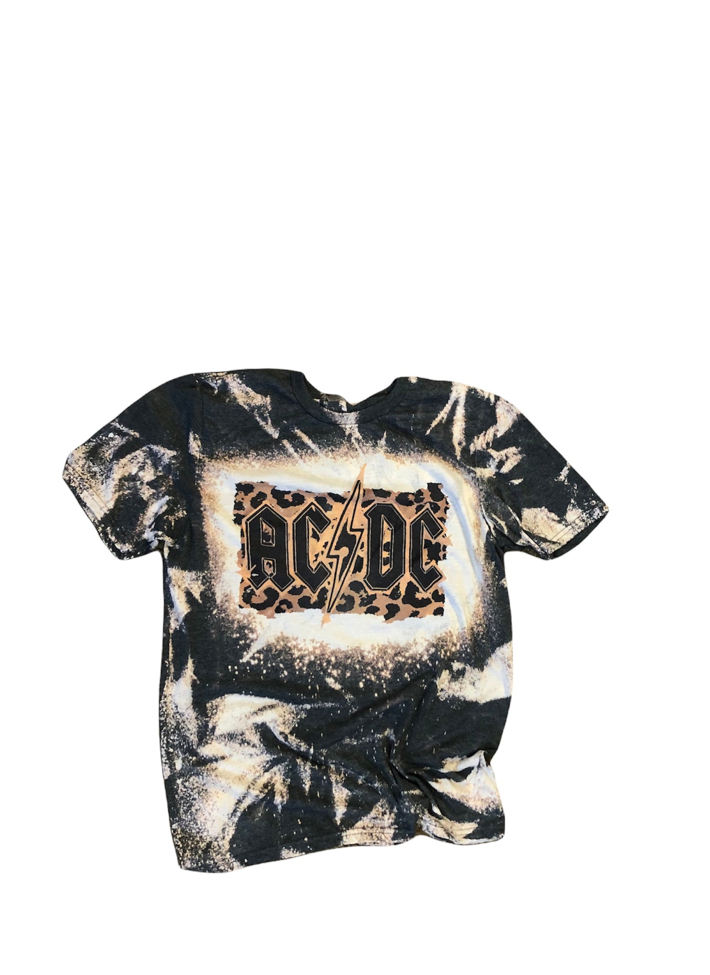 ACDC Leopard Bleached Unisex Tee - Liv's Boutique