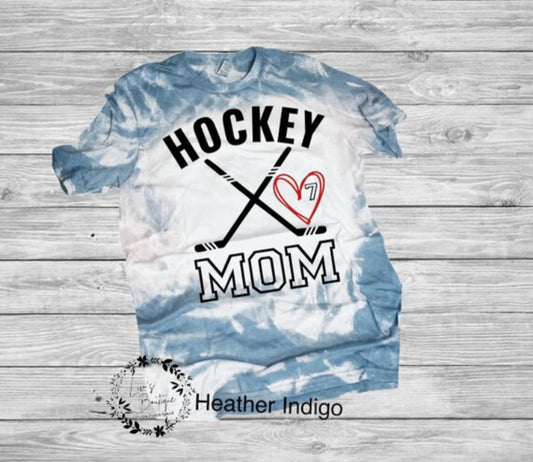 custom bleached hockey mom shirt