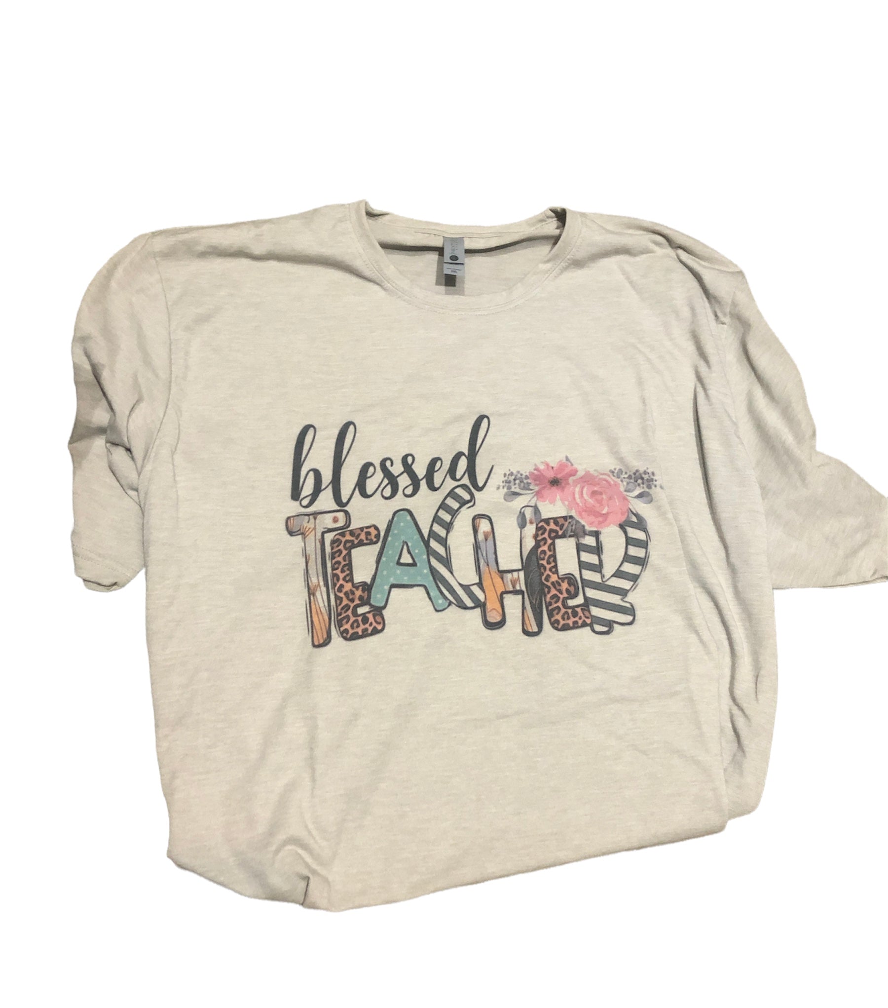 Teacher Blessed Teacher Tee - Teacher Shirts - Floral Teacher T-Shirt - Liv's Boutique