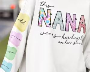 This Mama Wears her Heart on her Sleeve ~ Custom Valentine Sweatshirt